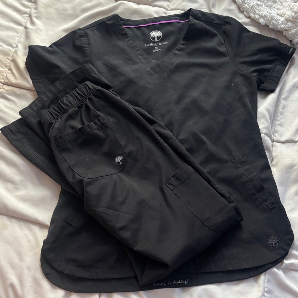 Healing Hands Classic Black Scrub Ensemble